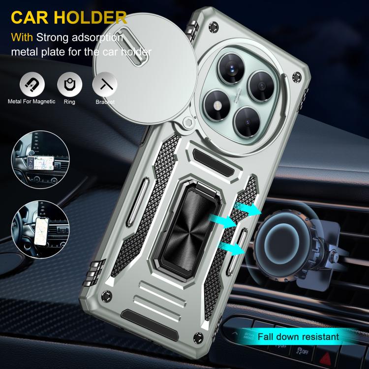 For Redmi Note 14 Pro 5G / 4G Armor PC Hybrid TPU Camera Shield Phone Case