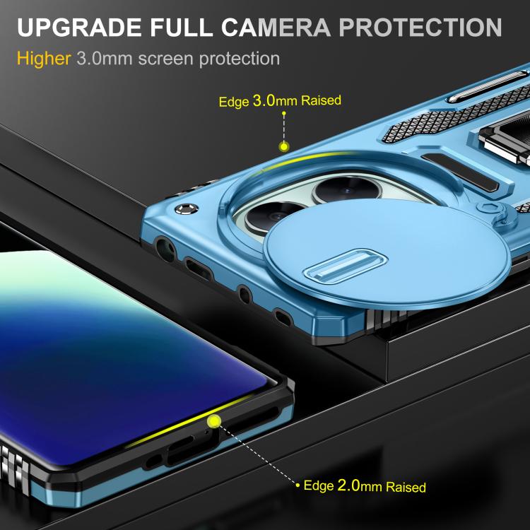 For Redmi Note 14 Pro 5G / 4G Armor PC Hybrid TPU Camera Shield Phone Case