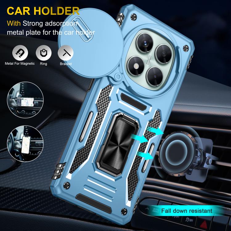 For Redmi Note 14 Pro 5G / 4G Armor PC Hybrid TPU Camera Shield Phone Case