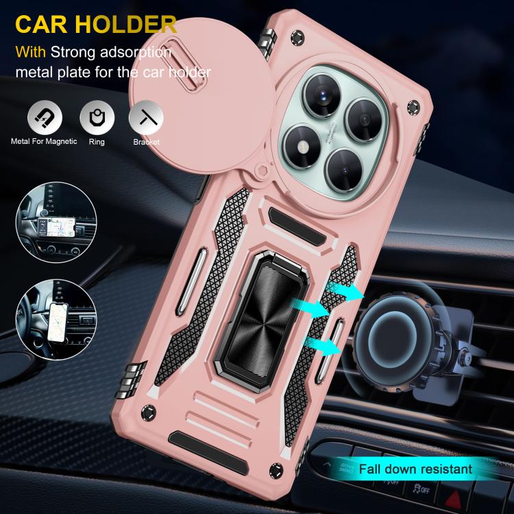 For Redmi Note 14 Pro 5G / 4G Armor PC Hybrid TPU Camera Shield Phone Case