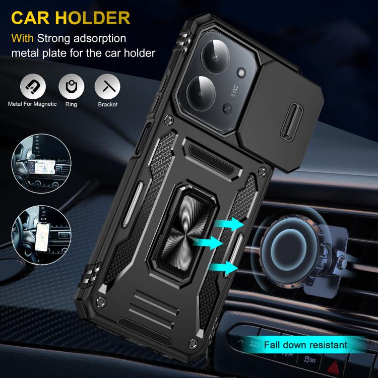 For Redmi 15C 5G / 4G Global 171mm Armor PC Hybrid TPU Camera Shield Phone Case