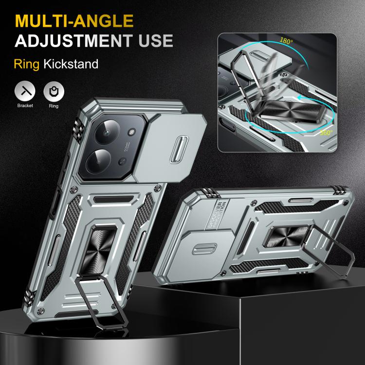 For Redmi 15C 5G / 4G Global 171mm Armor PC Hybrid TPU Camera Shield Phone Case
