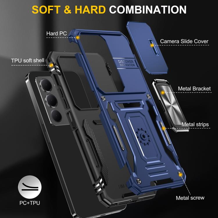 For Redmi 15 5G / 4G EU 171mm Armor PC Hybrid TPU Camera Shield Phone Case
