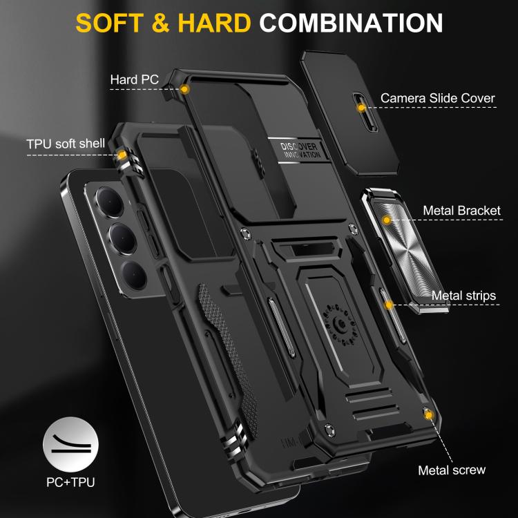 For Redmi 15 5G / 4G EU 171mm Armor PC Hybrid TPU Camera Shield Phone Case