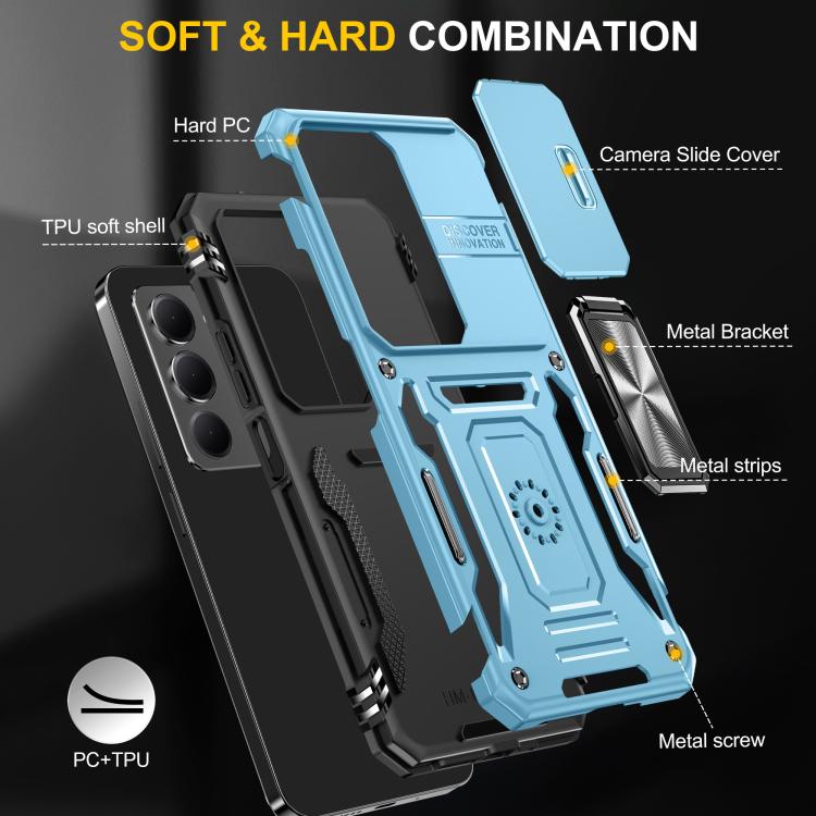 For Redmi 15 5G / 4G EU 171mm Armor PC Hybrid TPU Camera Shield Phone Case