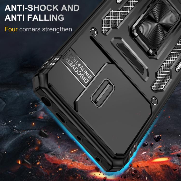 For Redmi Note 13 Pro 5G Armor PC Hybrid TPU Camera Shield Phone Case