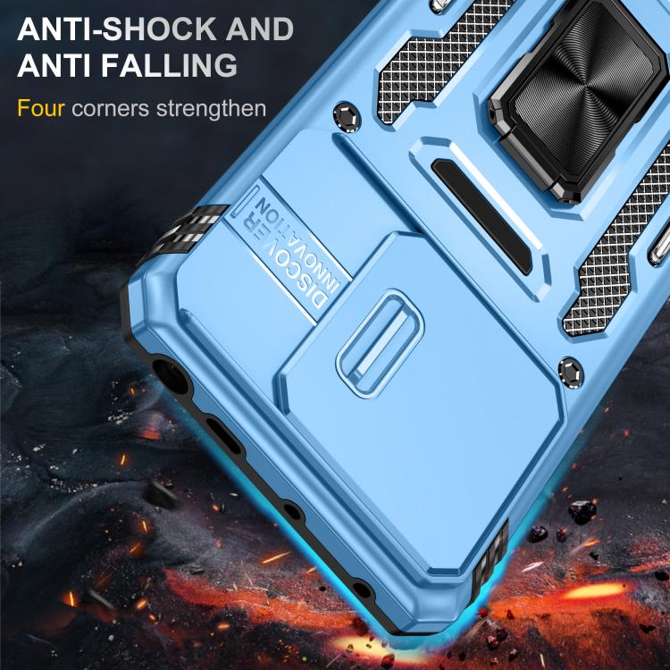 For Redmi Note 13 Pro 5G Armor PC Hybrid TPU Camera Shield Phone Case