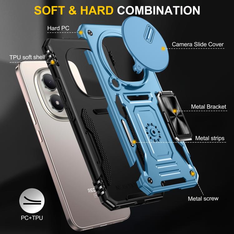 For Redmi Note 15 Global 4G / 5G 164mm Armor PC Hybrid TPU Camera Shield Phone Case