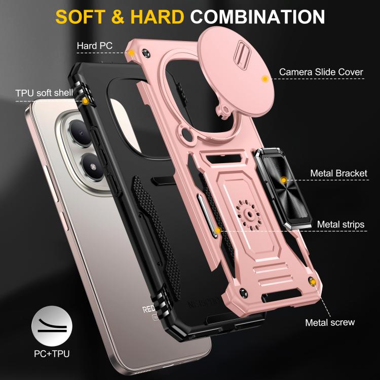 For Redmi Note 15 Global 4G / 5G 164mm Armor PC Hybrid TPU Camera Shield Phone Case