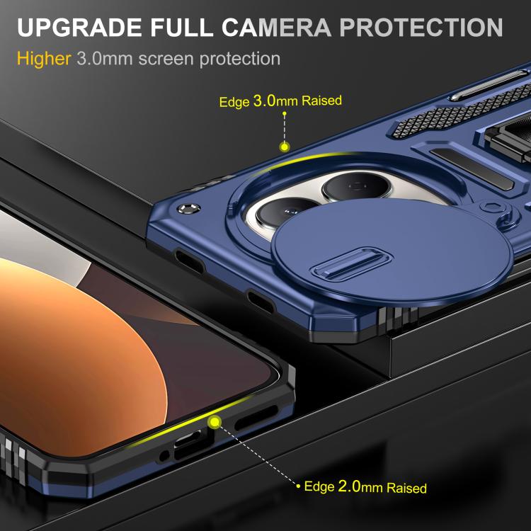 For Redmi Note 15 Pro 5G Global 163.6mm Armor PC Hybrid TPU Camera Shield Phone Case