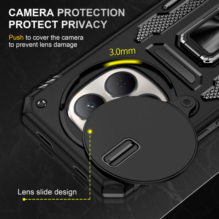 For Redmi Note 15 Pro 5G Global 163.6mm Armor PC Hybrid TPU Camera Shield Phone Case