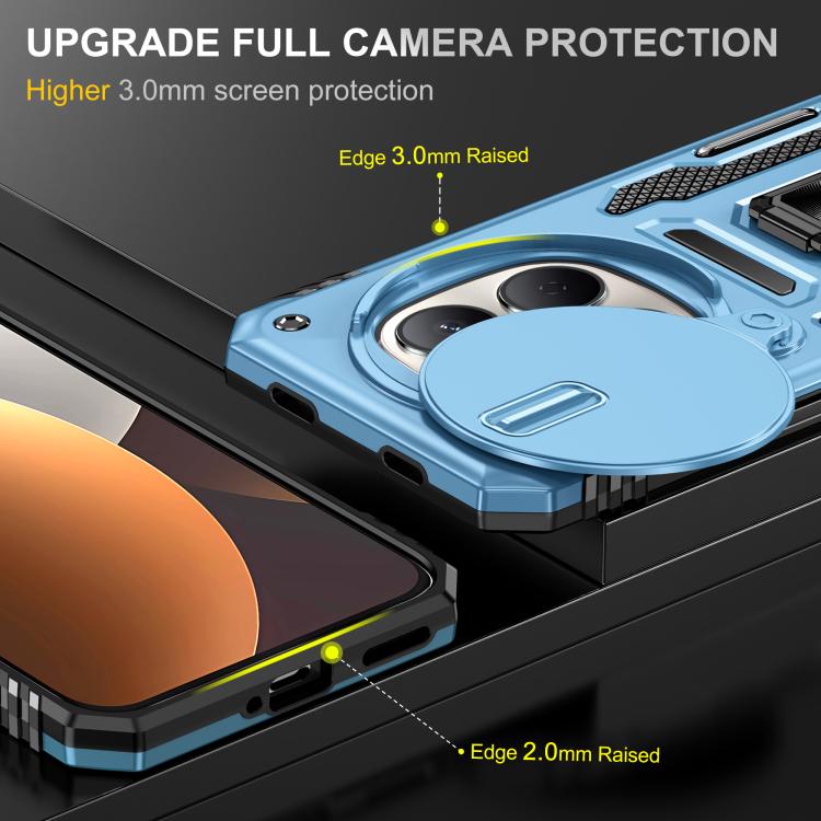 For Redmi Note 15 Pro 5G Global 163.6mm Armor PC Hybrid TPU Camera Shield Phone Case