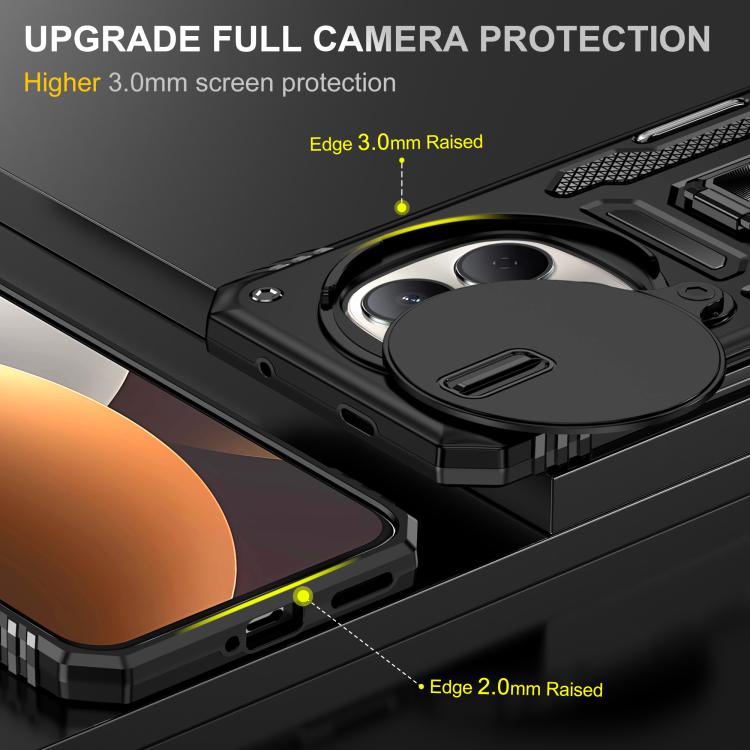 For Redmi Note 15 Pro+ 5G Global 163.3mm Armor PC Hybrid TPU Camera Shield Phone Case