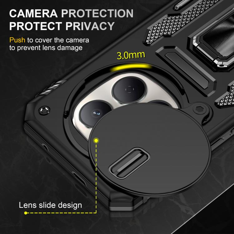 For Redmi Note 15 Pro+ 5G Global 163.3mm Armor PC Hybrid TPU Camera Shield Phone Case