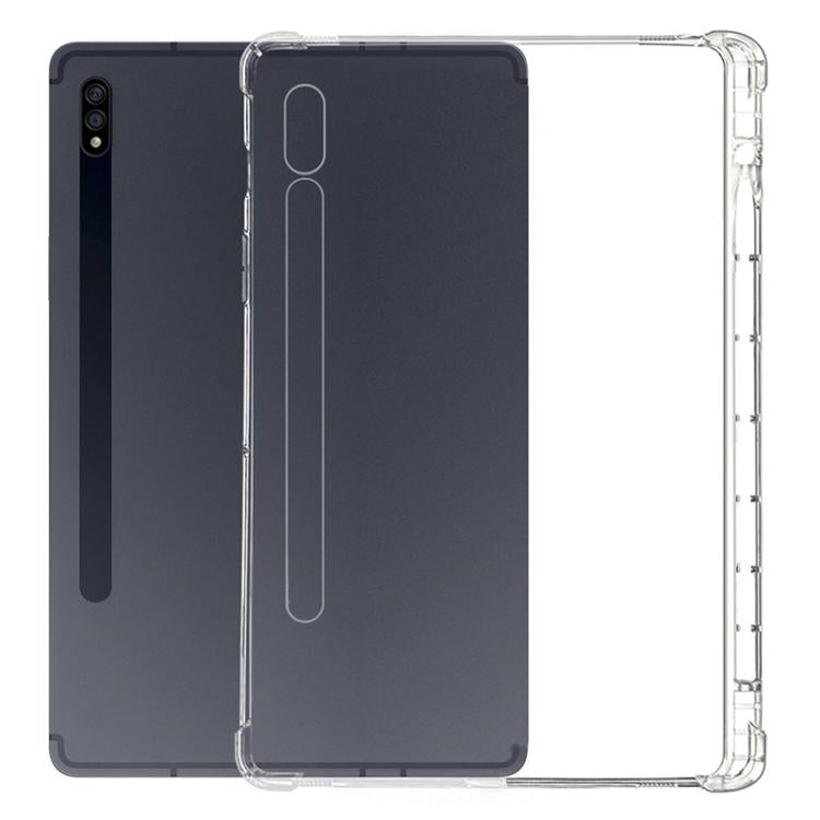 For Samsung Galaxy Tab S8+ / S7+ / S7 FE Highly Transparent TPU Full Thicken Corners Shockproof Protective Case with Pen Slot - Transparent