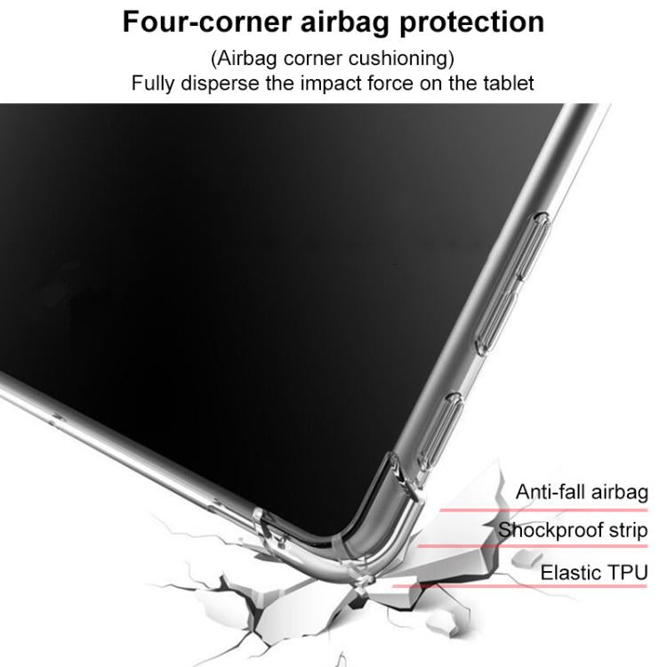 For Samsung Galaxy Tab S8+ / S7+ / S7 FE Highly Transparent TPU Full Thicken Corners Shockproof Protective Case with Pen Slot - Transparent
