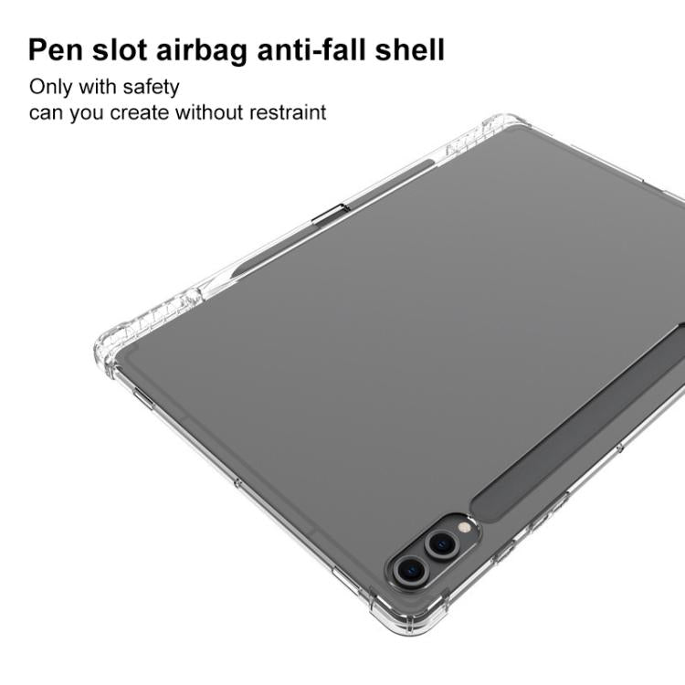 For Samsung Galaxy Tab S8+ / S7+ / S7 FE Highly Transparent TPU Full Thicken Corners Shockproof Protective Case with Pen Slot - Transparent