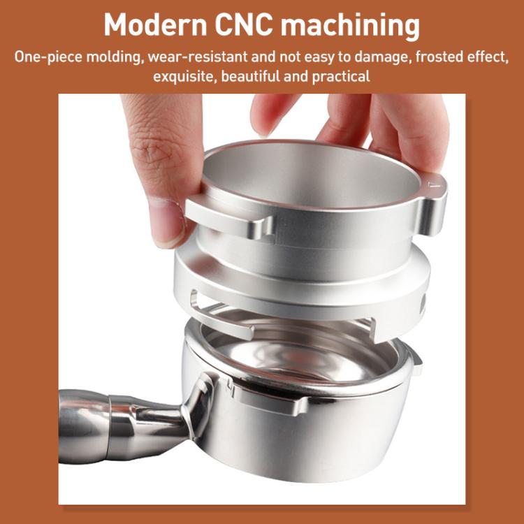 58mm Coffee Machine Handle Aluminum Alloy Rotary Buckle Powder Ring Coffee Receiving Ring For Barsetto - Silver