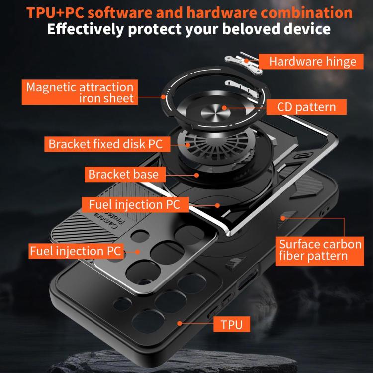 For vivo Y29 4G / T4X 5G Armor Rotating Holder MagSafe Phone Case