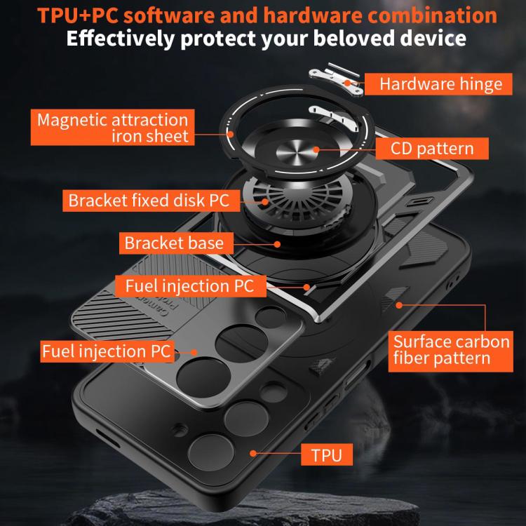 For vivo Y29s 5G / Y04 4G Armor Rotating Holder MagSafe Phone Case