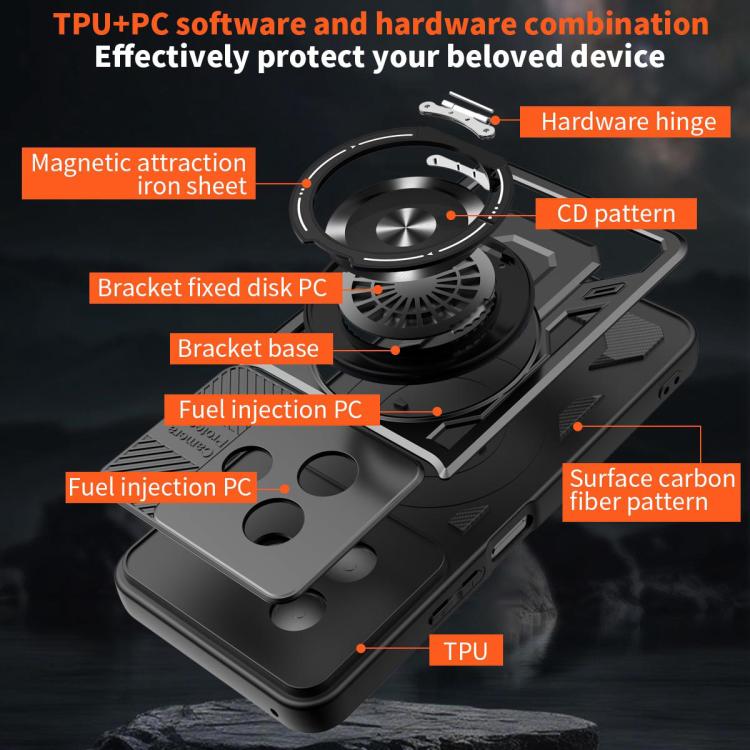 For vivo Y300i / Y39 5G Armor Rotating Holder MagSafe Phone Case