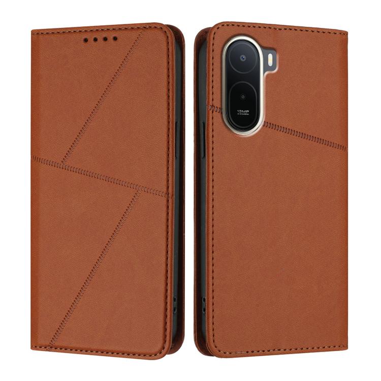 For Redmi A7 Pro 4G / 5G 171mm / Poco C85x 5G Strong Magnetic Frosted Flip Leather Phone Case