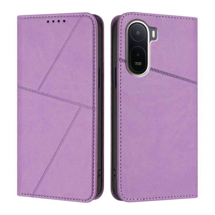 For Redmi A7 Pro 4G / 5G 171mm / Poco C85x 5G Strong Magnetic Frosted Flip Leather Phone Case