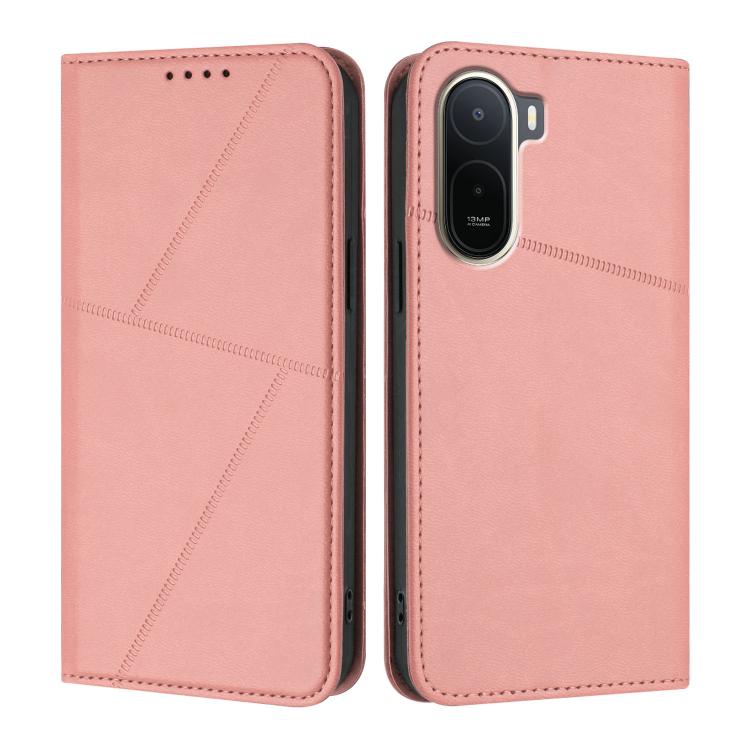 For Redmi A7 Pro 4G / 5G 171mm / Poco C85x 5G Strong Magnetic Frosted Flip Leather Phone Case