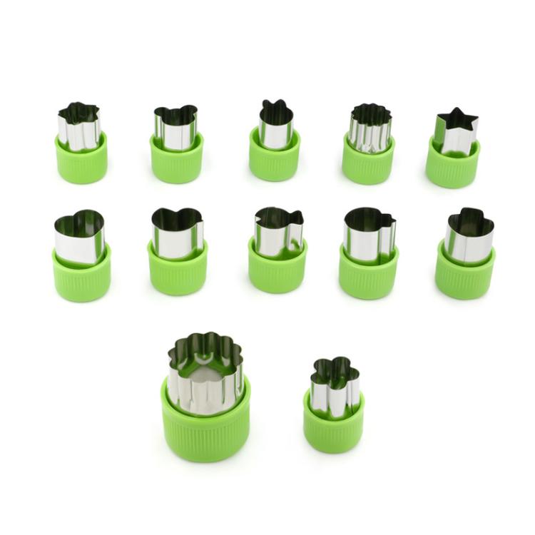 Stainless Steel Irregular Biscuit Mold Fruit Begetable Cutting Mold, Style:12pcs / Set Yellow