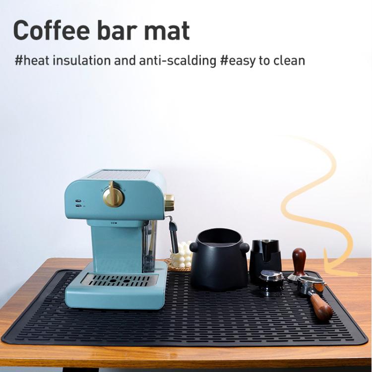 Multi-purpose Silicone Coffee Machine Mat Insulation Anti-Slip Drain Pad, Size: 71 x 50cm - Black
