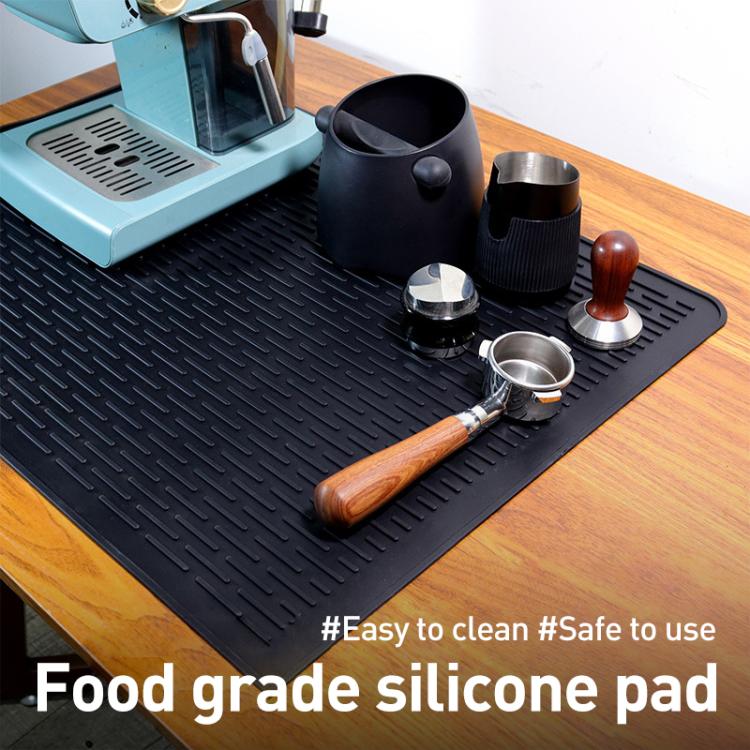 Multi-purpose Silicone Coffee Machine Mat Insulation Anti-Slip Drain Pad, Size: 71 x 50cm - Black