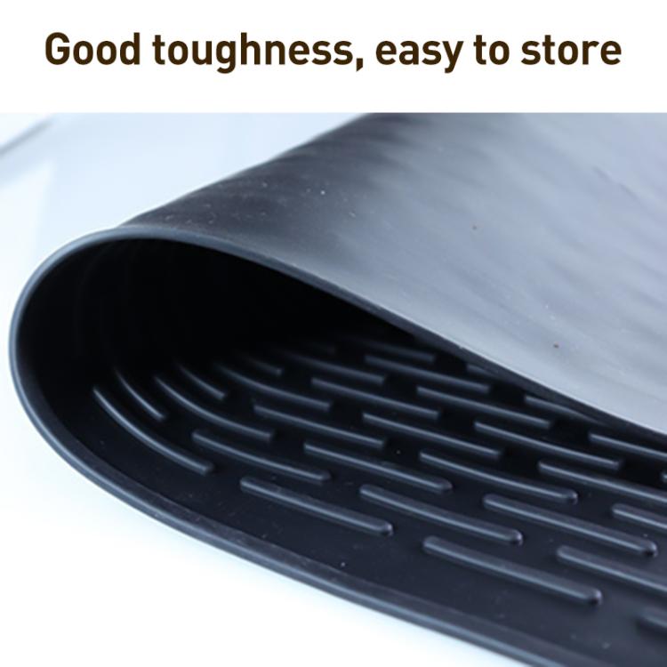 Multi-purpose Silicone Coffee Machine Mat Insulation Anti-Slip Drain Pad, Size: 71 x 50cm - Black