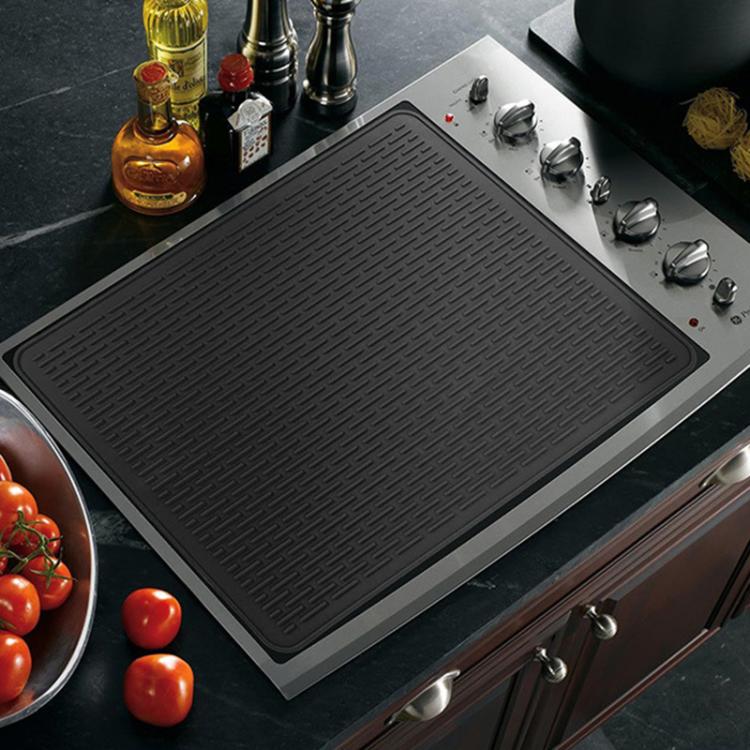 Multi-purpose Silicone Coffee Machine Mat Insulation Anti-Slip Drain Pad, Size: 71 x 50cm - Black