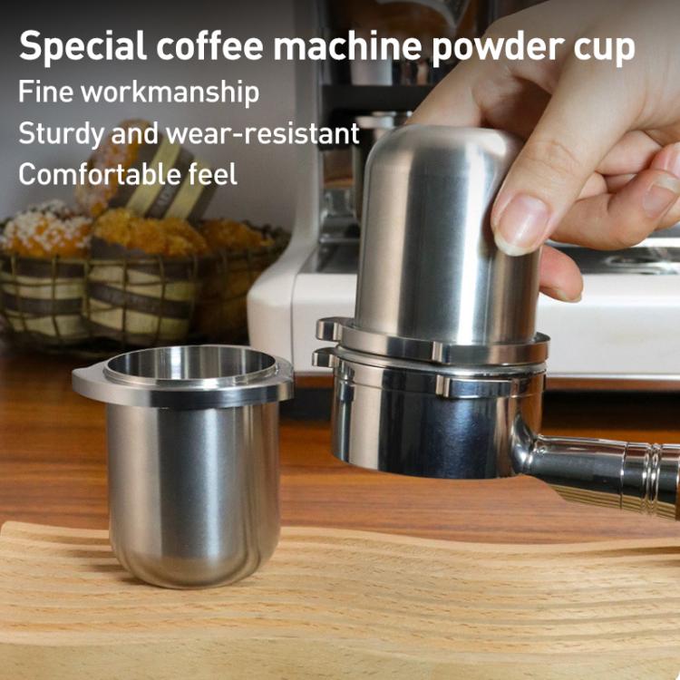54mm Classic Coffee Machine Handle Stainless Steel Dosing Cup Mug Coffee Powder Feeder For Breville 8 Series