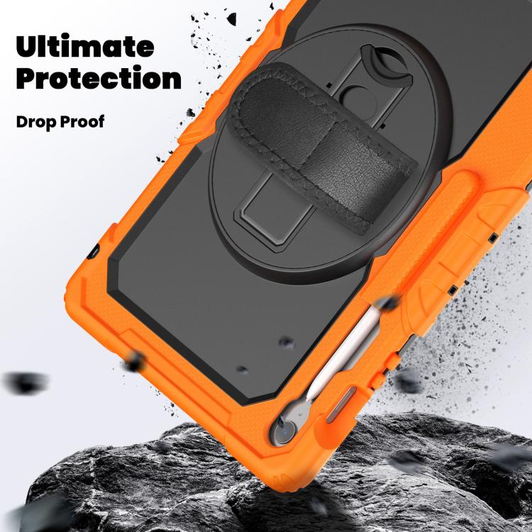 For Samsung Galaxy Tab S10 FE+ Silicone Hybrid PC Tablet Case with Shoulder Strap