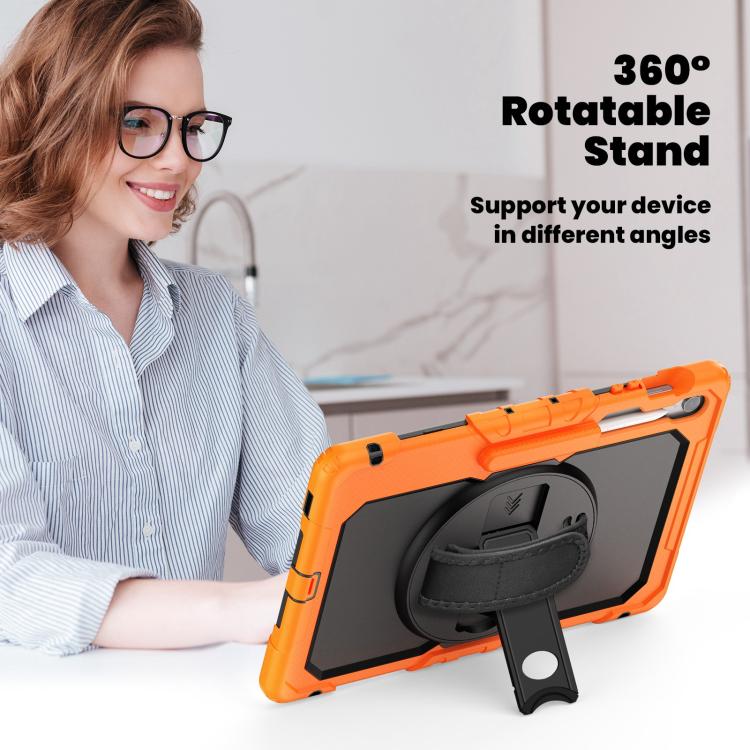 For Samsung Galaxy Tab S10 FE+ Silicone Hybrid PC Tablet Case with Shoulder Strap