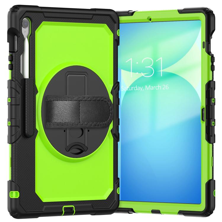 For Samsung Galaxy Tab S10 FE+ Silicone Hybrid PC Tablet Case with Shoulder Strap