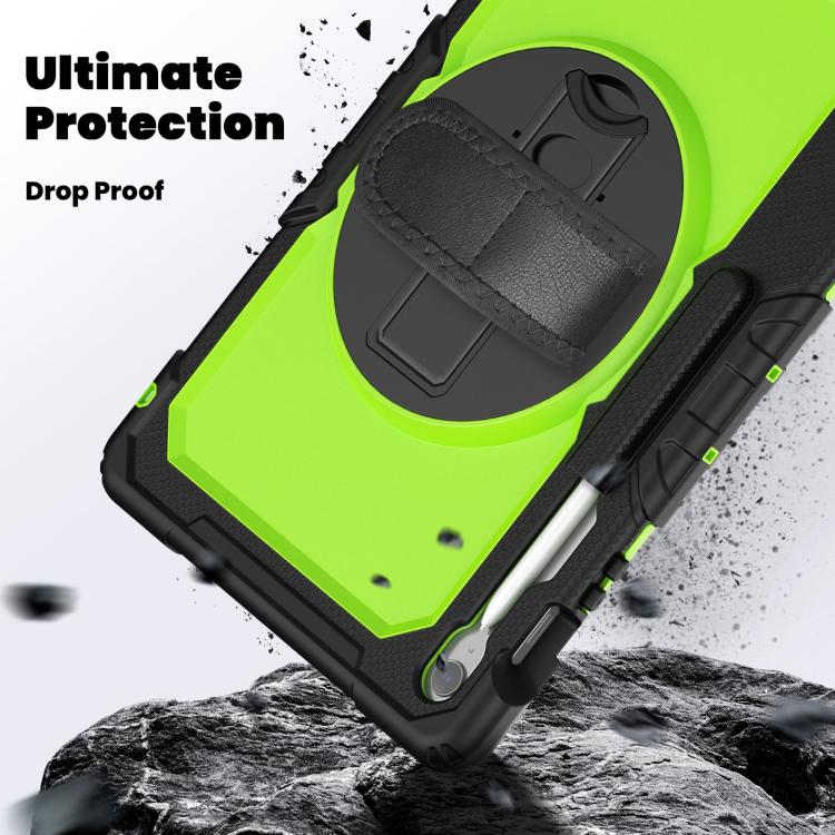 For Samsung Galaxy Tab S10 FE+ Silicone Hybrid PC Tablet Case with Shoulder Strap