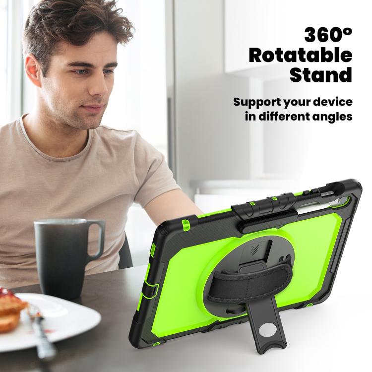 For Samsung Galaxy Tab S10 FE+ Silicone Hybrid PC Tablet Case with Shoulder Strap