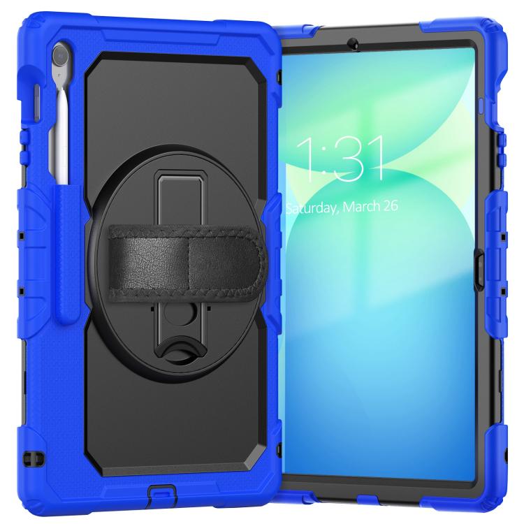 For Samsung Galaxy Tab S10 FE+ Silicone Hybrid PC Tablet Case with Shoulder Strap