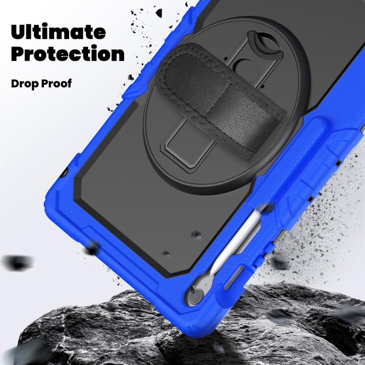 For Samsung Galaxy Tab S10 FE+ Silicone Hybrid PC Tablet Case with Shoulder Strap