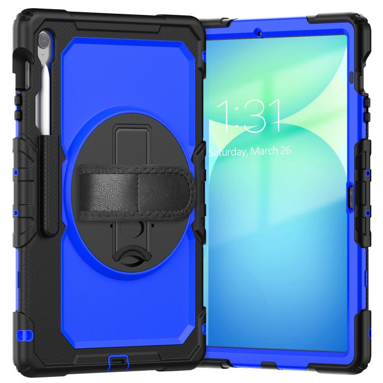 For Samsung Galaxy Tab S10 FE+ Silicone Hybrid PC Tablet Case with Shoulder Strap