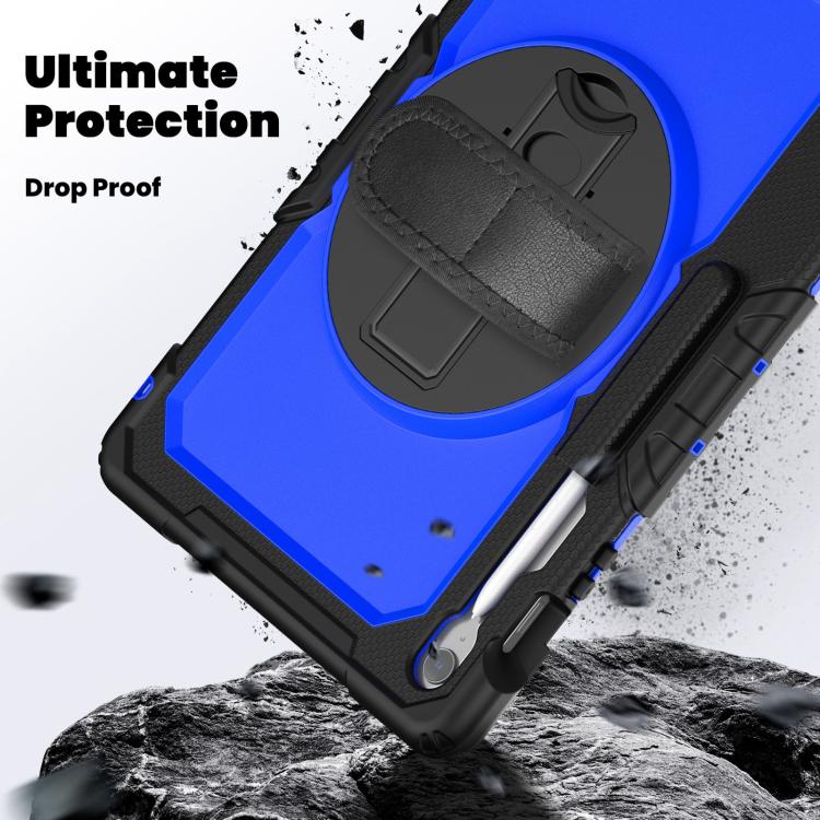 For Samsung Galaxy Tab S10 FE+ Silicone Hybrid PC Tablet Case with Shoulder Strap