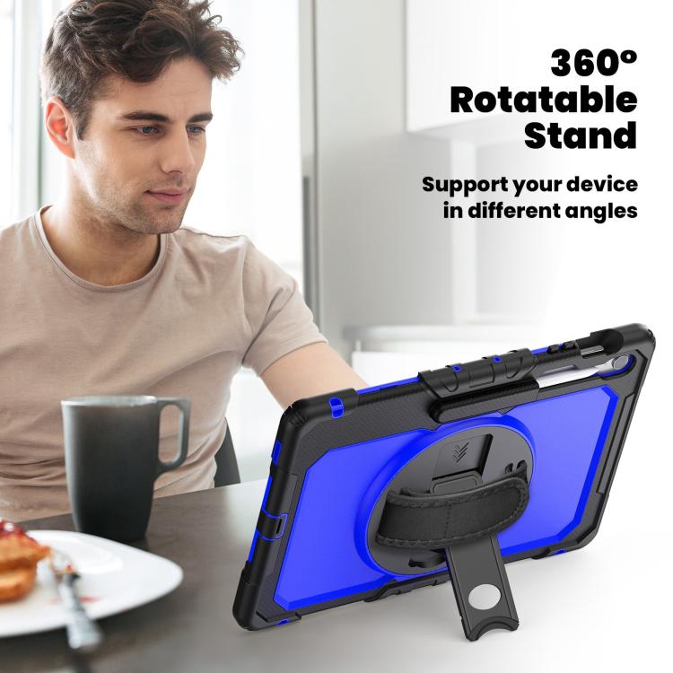 For Samsung Galaxy Tab S10 FE+ Silicone Hybrid PC Tablet Case with Shoulder Strap