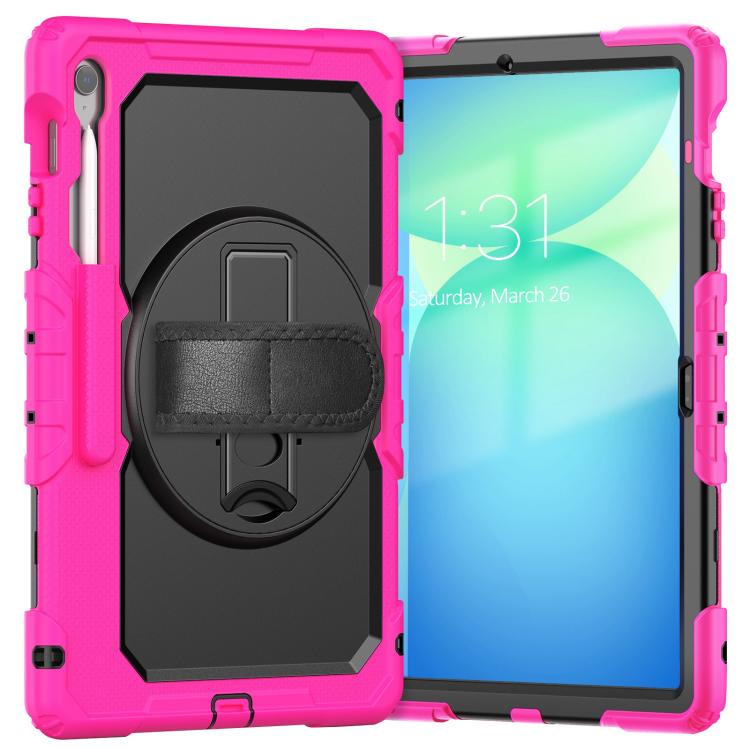 For Samsung Galaxy Tab S10 FE+ Silicone Hybrid PC Tablet Case with Shoulder Strap