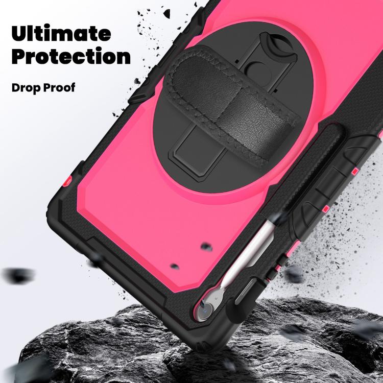 For Samsung Galaxy Tab S10 FE+ Silicone Hybrid PC Tablet Case with Shoulder Strap