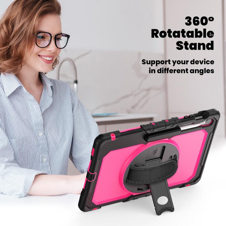 For Samsung Galaxy Tab S10 FE+ Silicone Hybrid PC Tablet Case with Shoulder Strap