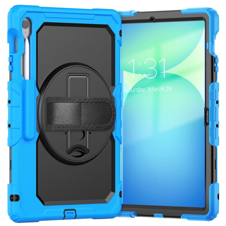 For Samsung Galaxy Tab S10 FE+ Silicone Hybrid PC Tablet Case with Shoulder Strap