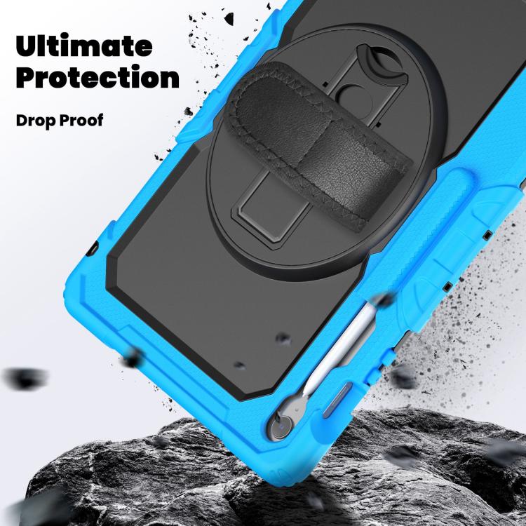 For Samsung Galaxy Tab S10 FE+ Silicone Hybrid PC Tablet Case with Shoulder Strap