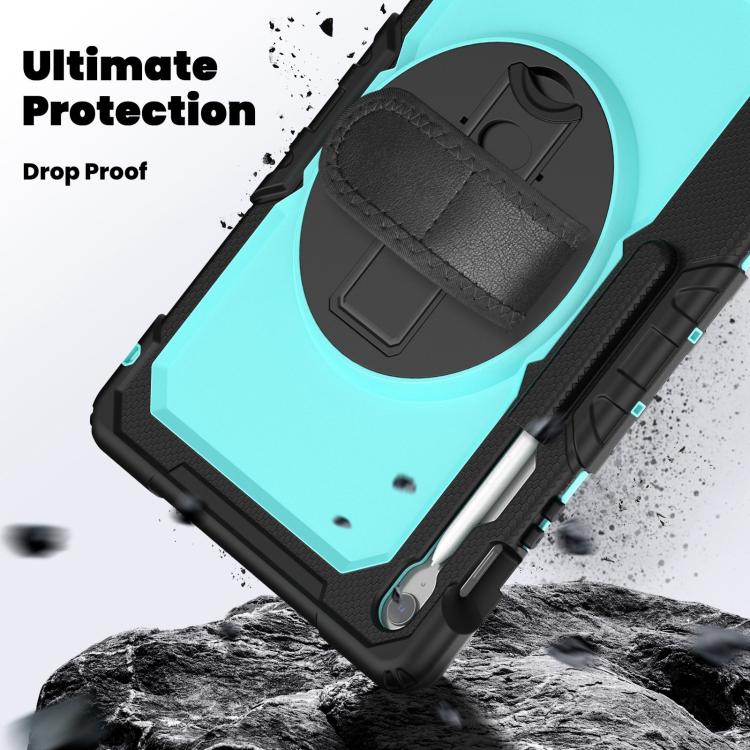 For Samsung Galaxy Tab S10 FE+ Silicone Hybrid PC Tablet Case with Shoulder Strap